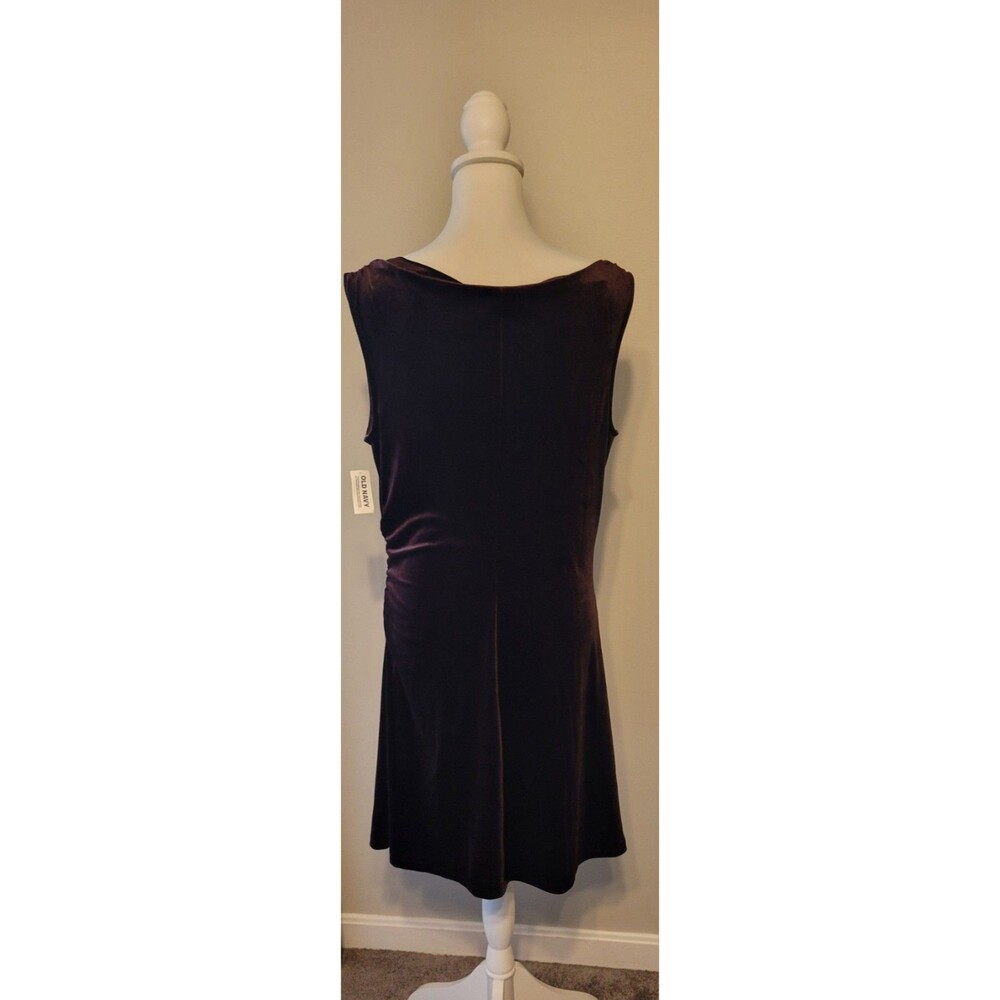 Old Navy Large Off The Shoulder Cowl Neck Mini Dress Velvet Ruched Sleeveless - Picture 8 of 13
